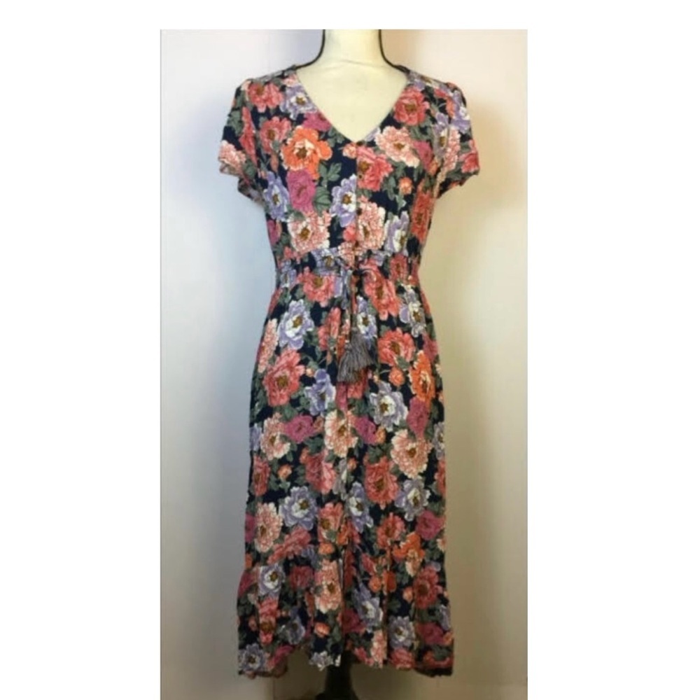 Boho Floral V-Neck Dress